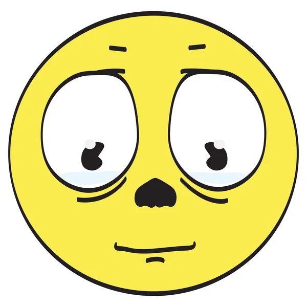 Emoticono triste sonriente de dibujos animados — Vector de stock
