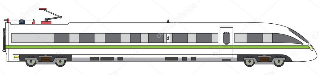 Linear sketch high speed train Stock Vector