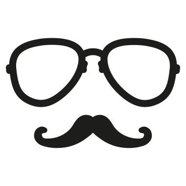 aviation nerd glasses and mustaches. Vector hipster Illustration nerd