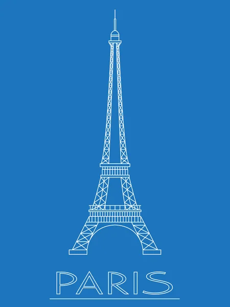 Marcos mundiais. Paris. França. Torre Eiffel. Modelo gráfico. Logos e distintivos. Design linear. Ilustração vetorial — Vetor de Stock