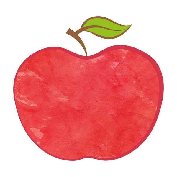 Akwarela bio Apple sylwetka jedzenie na białym tle ikona transparent wstążka logo firmy szablon naturalnych wegańskich element wektora — Wektor stockowy