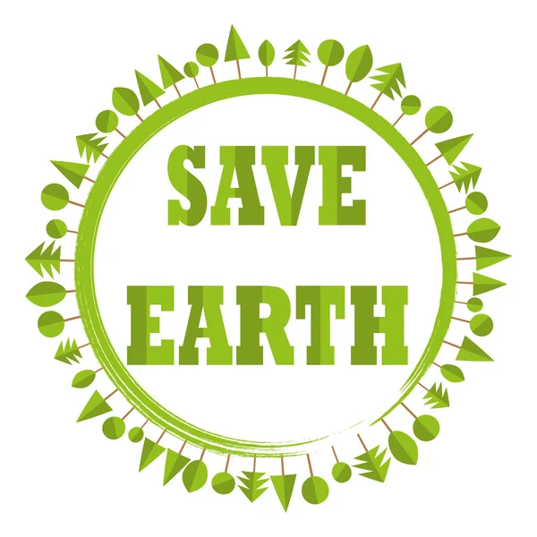 Ecological flat paper save earth tree circle recycle eco globe vector — Stock vektor