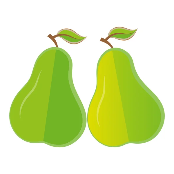 Bio pear flat vegan fruit food vector icon symbol — Wektor stockowy