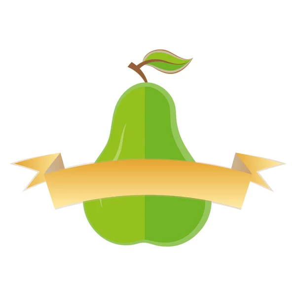 Bio Pera aislado de alimentos planos icono Vector Eco fruta vegana — Vector de stock