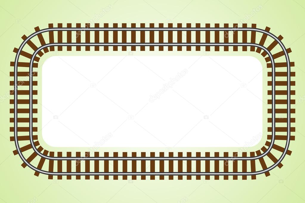 locomotive railroad top wiev track frame rail transport background border with place for text banner illustration 