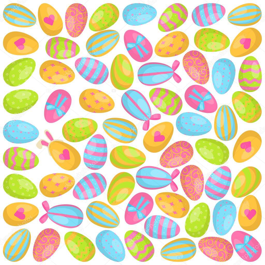 Easter egg pattern. Vector illustration infinity pattern for eastern.Collecting a basket for consecration. 