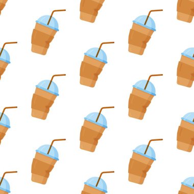 Cardboard trash. Vector pattern with paper waste. Garbage removal to the landfill. Set of used and crumpled coffee cups. Suitable for trash removal service posters.