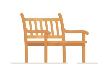 Vector illustration of an insulated wooden bench. Urban and garden furniture made of wood.