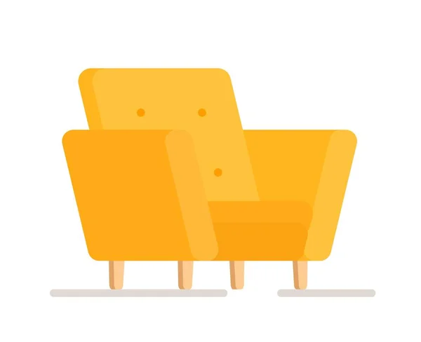 Wektorowa Ilustracja Odizolowanego Żółtego Krzesła Białym Tle Jasnożółte Krzesło Stylu — Wektor stockowy