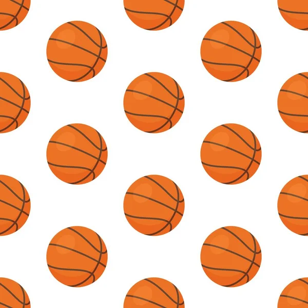 Vector Illustration Basketball Pattern Print Balls Isolated White Background Beautiful — Stock Vector