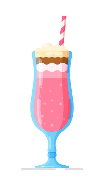 Vector Illustration Milkshake Isolated White Background Design Tea Cup Bubbles — Stock Vector