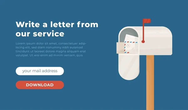 Ilustração Vetorial Design Site Mail Envelope Com Software Proteção Vírus —  Vetores de Stock