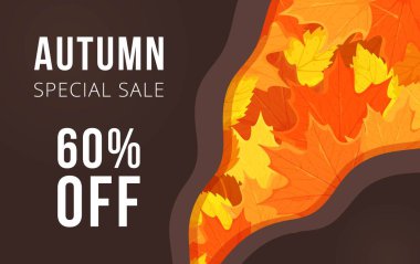 Sonbahar konseptinin vektör çizimi. Çerçevede güzel bir yazı var. Altın sonbahar tasarımı.