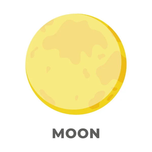 Vektorillustration Flacher Mond Nacht Astronomie Und Natur Mond Ikone Cartoon — Stockvektor