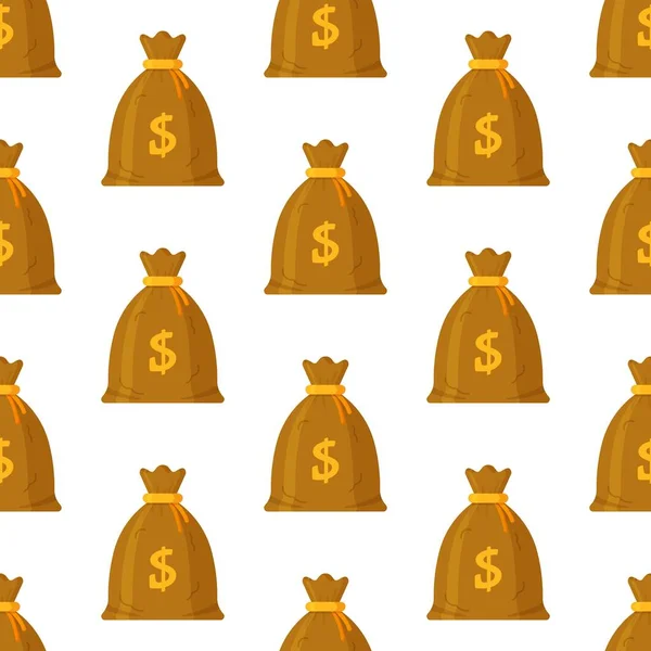 Vektor Illustration Geldbeutel Muster Nahtloses Hintergrundmuster Mit Moneybag Symbol Vorlage — Stockvektor