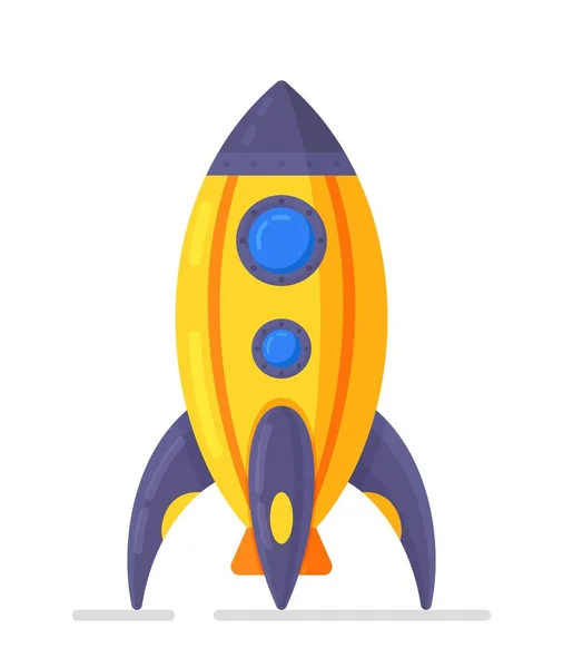 Vektorillustration Eines Raketenschiffes Isoliert Auf Weißem Hintergrund Kinderspielzeug Ikone Eines — Stockvektor