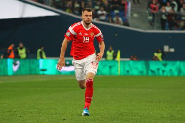 Rusya Federasyonu. Saint-Petersburg 'da. Gazprom Arena 'da. Futbol mu? 2020 Avrupa Şampiyonası elemeleri. 9 rauntluk grup I. Rusya Milli Takımı Belçika Milli Takımı. Rusya Milli Futbol Takımı oyuncusu Nikolay Komlichenko