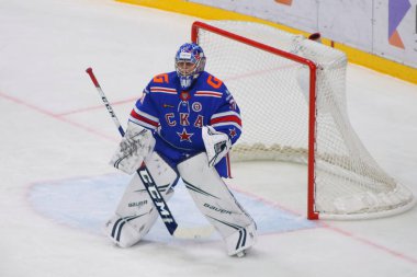 SKA Hokey Kulübü oyuncusu Alexander Samonov (31) Kontinental Hokey Ligi, normal sezon, KHL 2020 / 21 SKA Saint Petersburg ve Dinamo Moskova arasında Buz Spor Sarayı 'nda