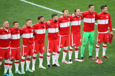 Saint Petersburg, Rusya - 14 Haziran 2021: Futbol. 2020 Avrupa Futbol Şampiyonası. Birinci raunt, E Grubu Polonya ve Slovakya. Milli Takım oyuncusu Maciej Rybus