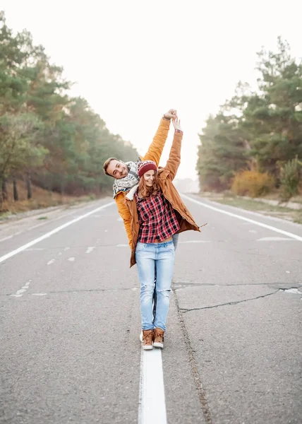 Beautiful Young Couple Spending Time Together Outdoors — Stock Photo, Image