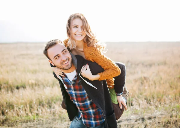 Beautiful Young Couple Spending Time Together Outdoors — Stock Photo, Image