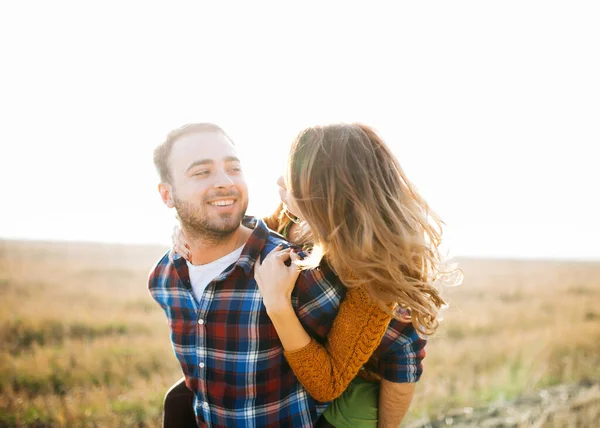 Beautiful Young Couple Spending Time Together Outdoors — Stock Photo, Image