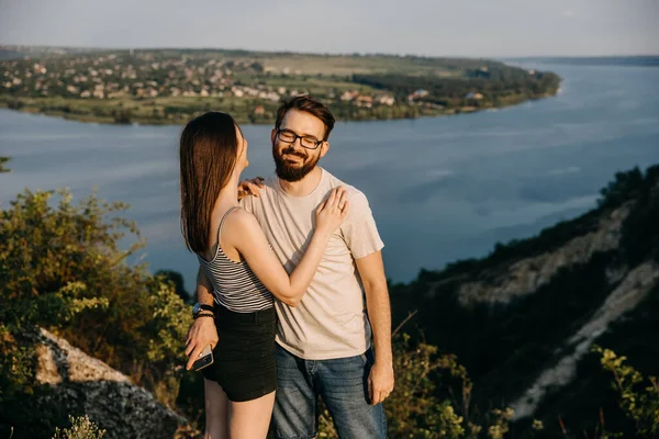 Mooi Jong Paar Van Jonge Man Vrouw Besteden Tijd Samen — Stockfoto