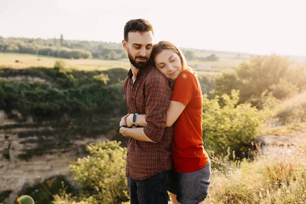 Mooi Jong Paar Van Jonge Man Vrouw Besteden Tijd Samen — Stockfoto