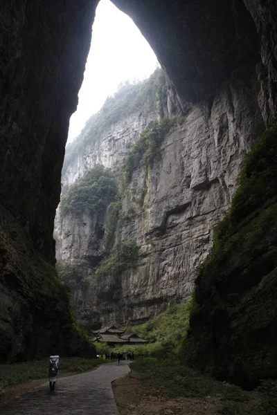 Wulong Karst Tres Puentes Naturales Montaña Hadas Cueva Del Horno —  Fotos de Stock