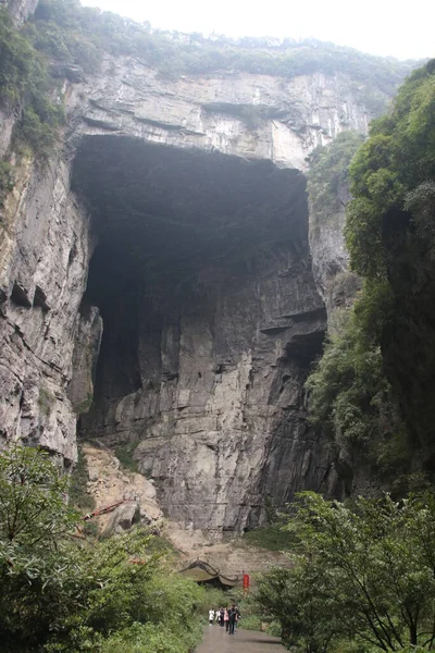 Wulong Karst Doğal Köprü Peri Dağı Furong Mağarası Longshuixia Gap — Stok fotoğraf