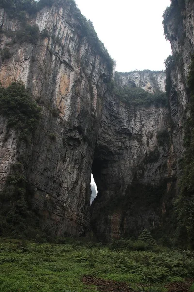 Wulong Karst Doğal Köprü Peri Dağı Furong Mağarası Longshuixia Gap — Stok fotoğraf