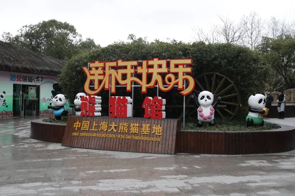 中国上海野生动物园熊猫展览 — 图库照片