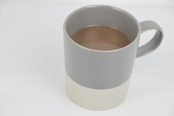 Beyaz Arka Planda Gri Kahve Fincanı — Stok fotoğraf