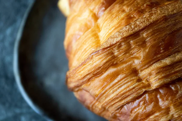 Närbild Croissant Franskt Bröd — Stockfoto