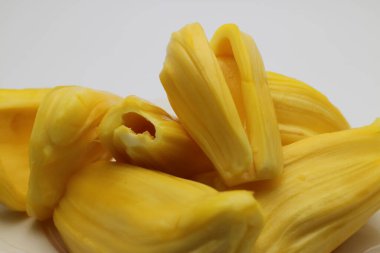 Beyaz arkaplanda Jack Fruit Etini Kapat