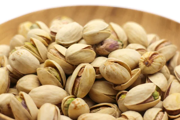 Close Salted Pistachio Nuts White Background — Stock Photo, Image