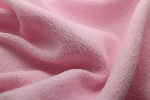 Close Texture Pink Fleece Fabric — Stock Photo, Image