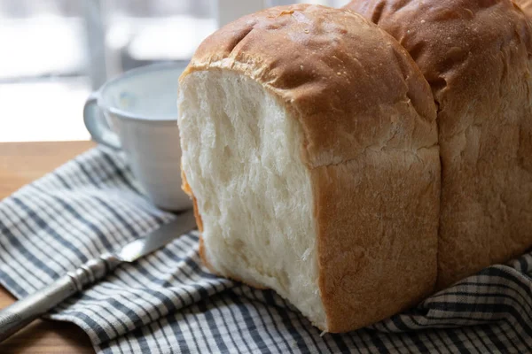 Affettato Pane Bianco Fatto Casa Frtesh Dal Forno — Foto Stock