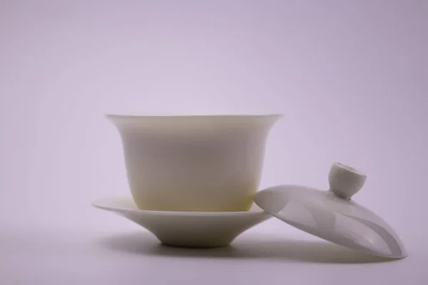 Білий Китайський Чай Білому Фоні — стокове фото