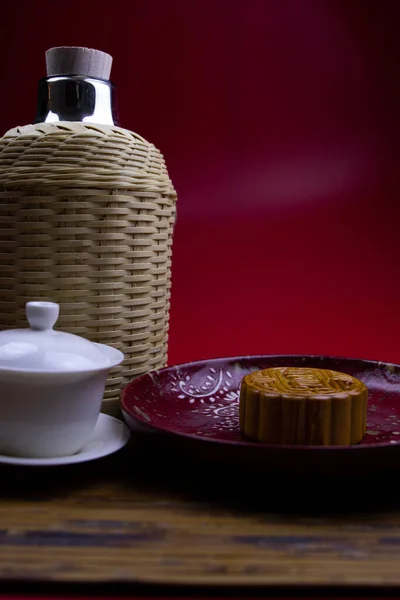Китайский Торт Честь Празднования Середины Осени — стоковое фото