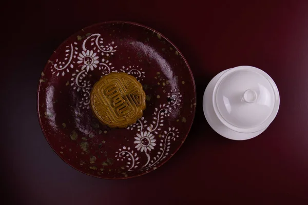 Китайский Торт Честь Празднования Середины Осени — стоковое фото