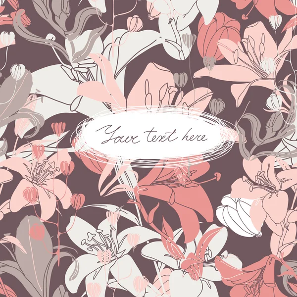 Card Floral Vector cu loc pentru textul dvs. . — Vector de stoc