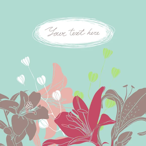 Card Floral Vector cu loc pentru textul dvs. . — Vector de stoc