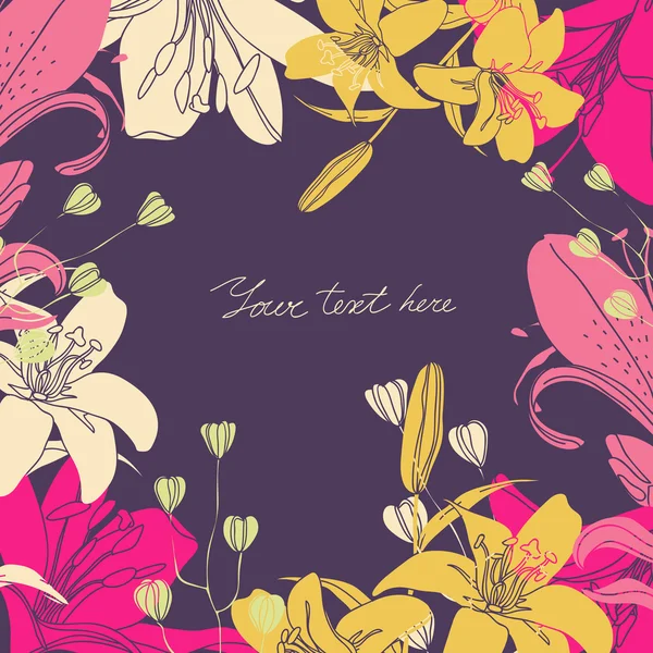 Card Floral Vector cu loc pentru textul dvs. . — Vector de stoc