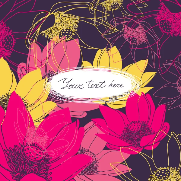 Vector Floral kaart met plaats voor uw tekst. — Stockvector