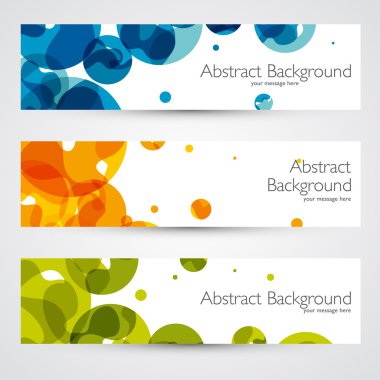 Colorful geometric abstract vector banners.
