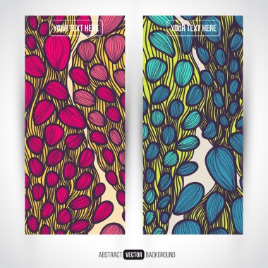 Soyut vektör dekoratif afiş set. 