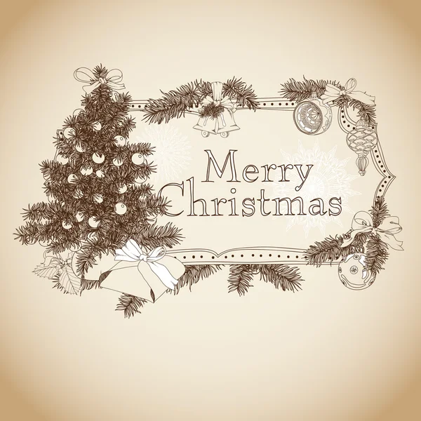 Ręcznie rysowane banery, Boże Narodzenie. — Wektor stockowy
