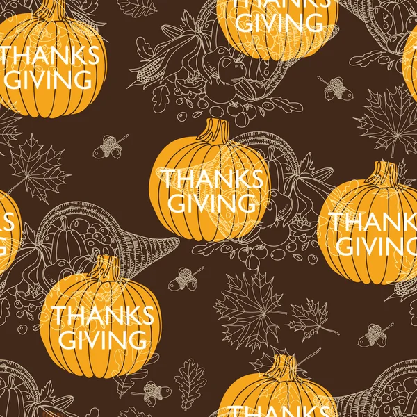 Vector seamless Thanksgiving pattern. — Stock Vector