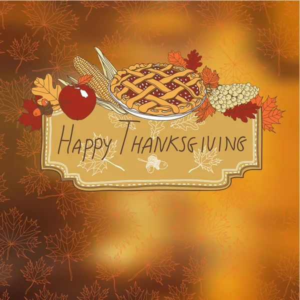 Vector hand drawn Thanksgiving background. — Stock Vector